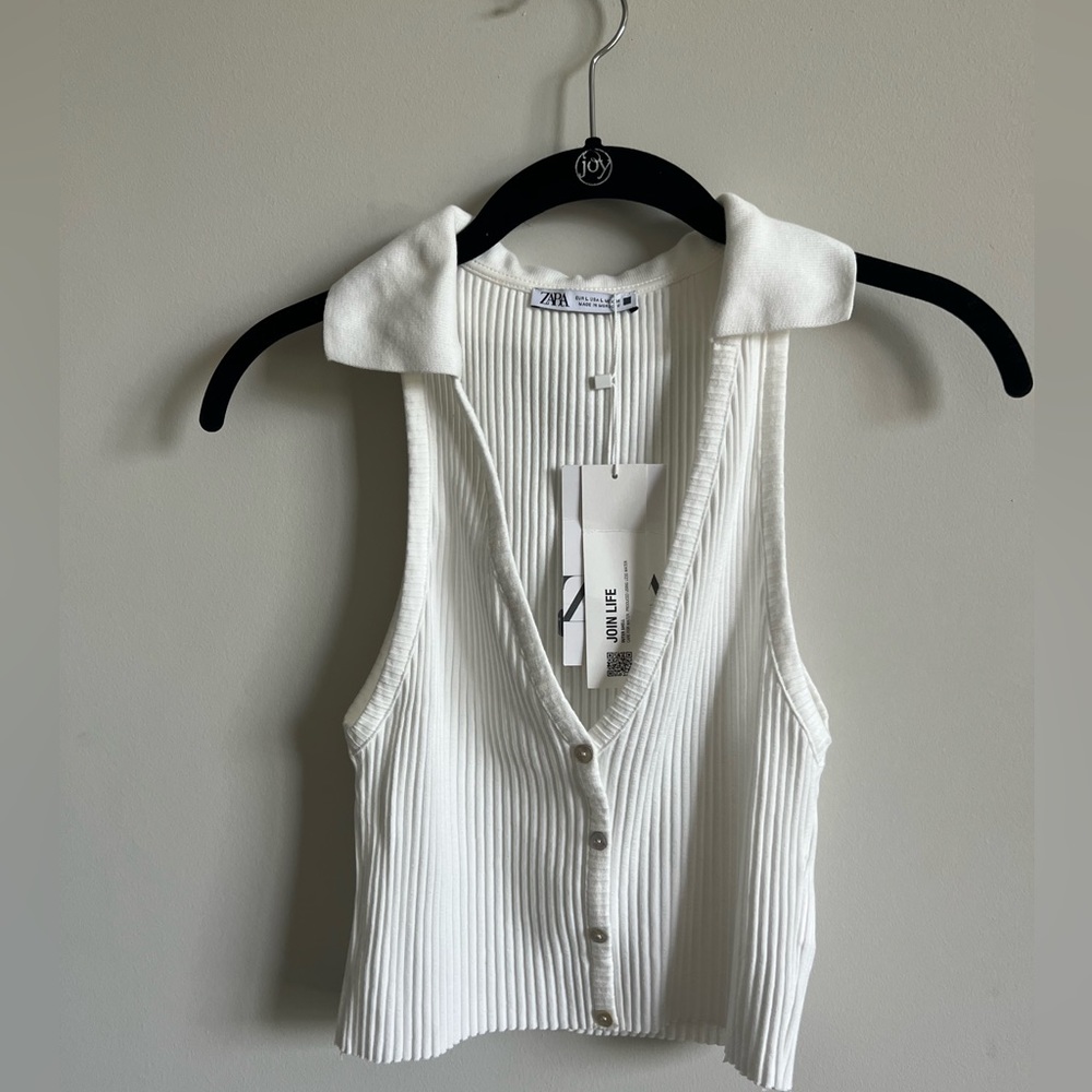 Zara Ribbed Henley Tank